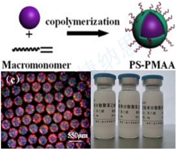 Polystyrene-co-methacrylic acid microspheres